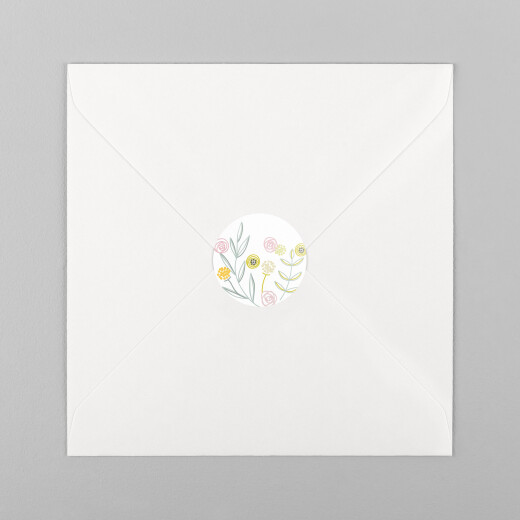 Stickers pour enveloppes naissance Douceur champêtre blanc - Vue 2