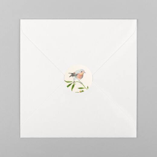 Stickers pour enveloppes mariage Mélopée rouge-gorge - Vue 2