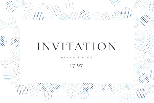 Carton d'invitation mariage Sequins bleu - Recto