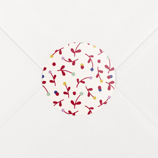 Stickers pour enveloppes naissance Liberty baies rouge - Vue 1