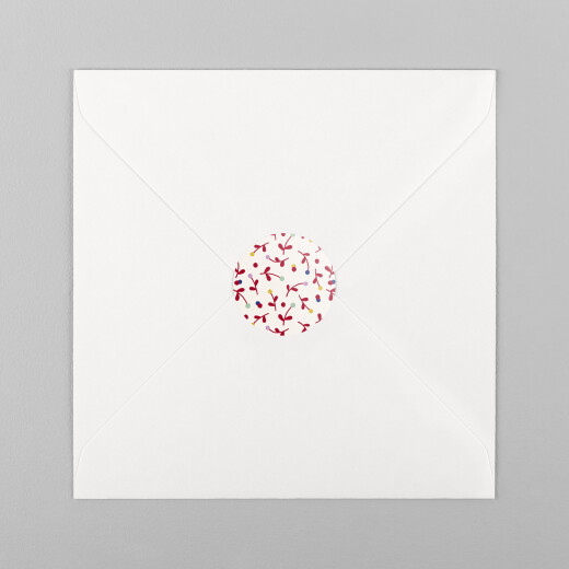 Stickers pour enveloppes naissance Liberty baies rouge - Vue 2
