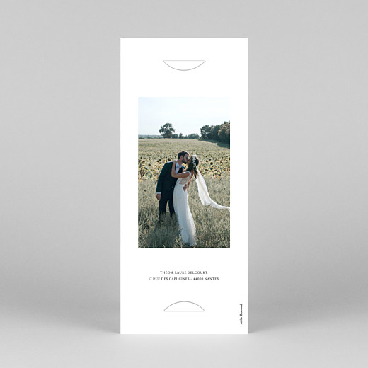 Carte de remerciement mariage Moderne chic (marque-page) blanc - Vue 4