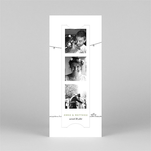 Carte de remerciement mariage Promesse bohème (marque-page) blanc - Vue 2