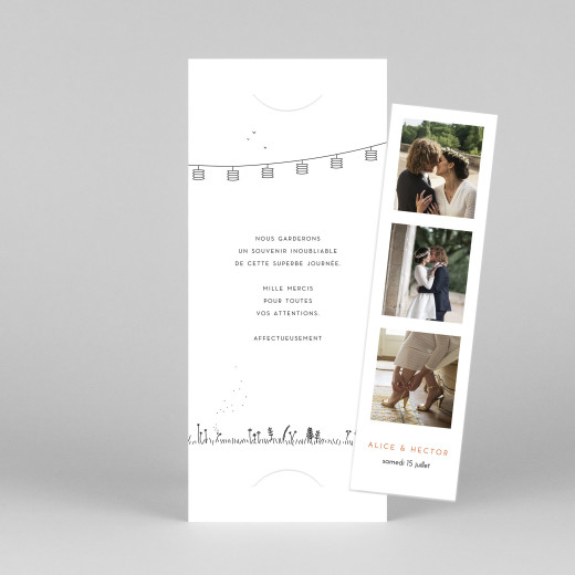 Carte de remerciement mariage Promesse champêtre (marque-page) blanc - Vue 1