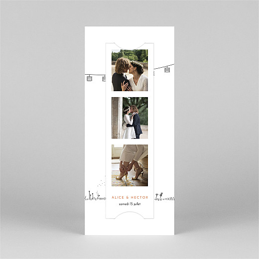 Carte de remerciement mariage Promesse champêtre (marque-page) blanc - Vue 2