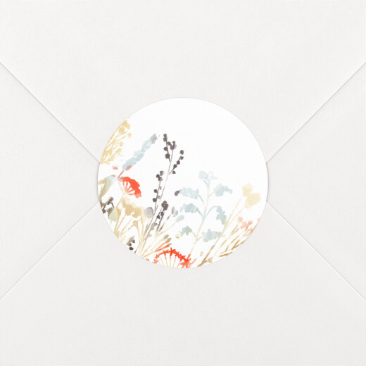 Stickers pour enveloppes mariage Solstice d'été blanc - Vue 1
