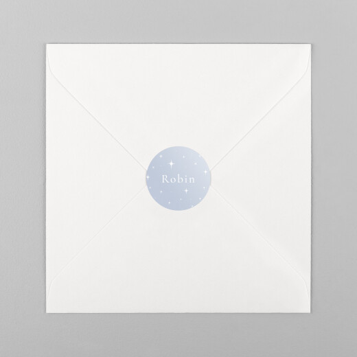 Stickers pour enveloppes naissance Sous les étoiles bleu - Vue 2