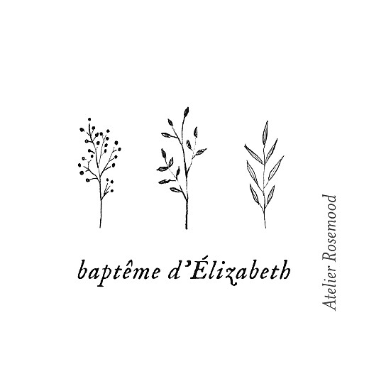 Etiquette perforée baptême Herbier vert - Verso
