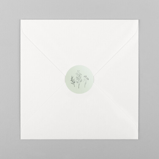 Stickers pour enveloppes baptême Herbier vert - Vue 2