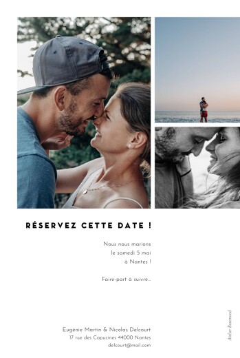 Save the Date Cartouche blanc - Verso