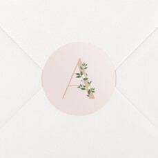 Stickers pour enveloppes naissance Lettres fleuries rose