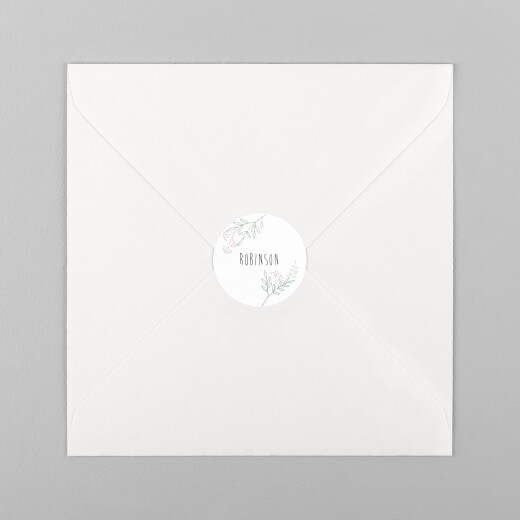 Stickers pour enveloppes naissance Ronde des prés vert/rose - Vue 2