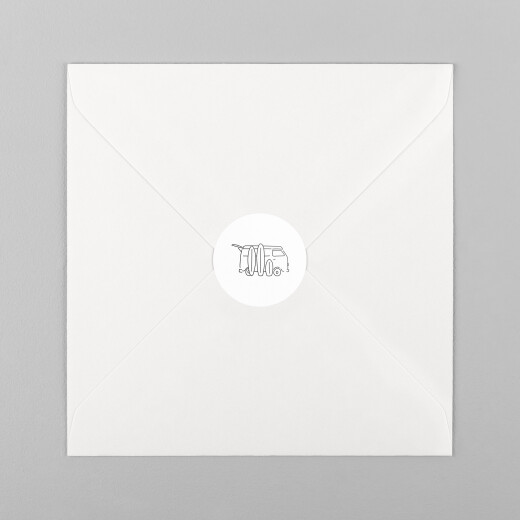 Stickers pour enveloppes naissance Première vague noir - Vue 2