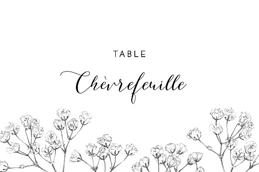Marque-table mariage Joli brin beige - Recto