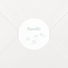 Stickers pour enveloppes naissance Première vague vert