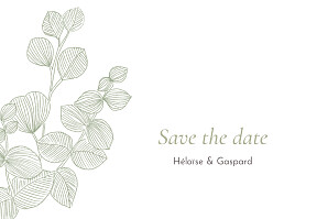 Save the Date Envolée d'eucalyptus vert