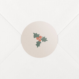 Stickers pour enveloppes vœux Cottage (houx) beige