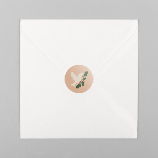 Stickers pour enveloppes vœux Mon beau sapin colombe rose - Vue 2