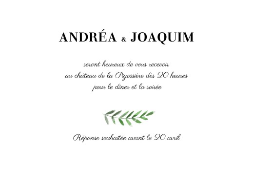 Carton d'invitation mariage Sous la pergola (paysage) vert - Recto