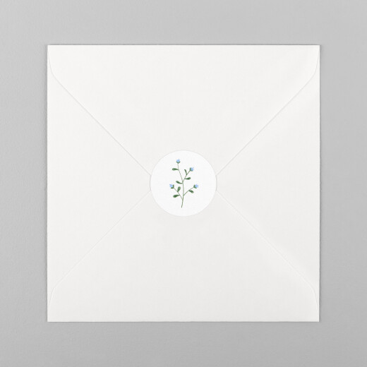 Stickers pour enveloppes naissance Fleurs sauvages blanc - Vue 2