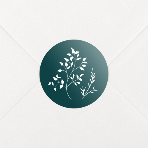 Stickers pour enveloppes vœux Brins d'hiver vert - Vue 1