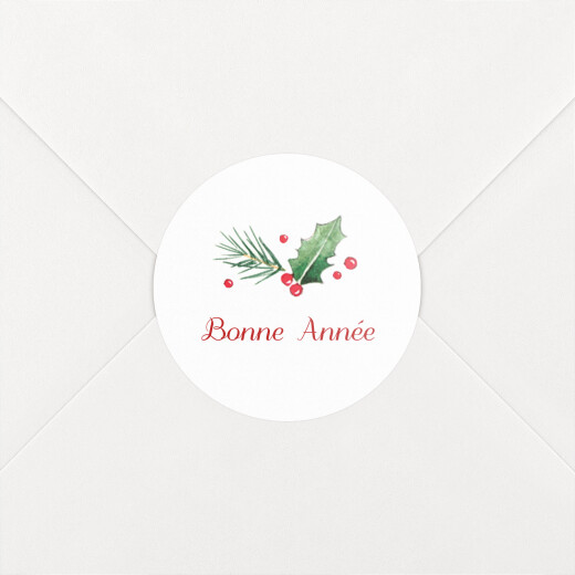 Stickers pour enveloppes vœux Houx d'hiver - Vue 1