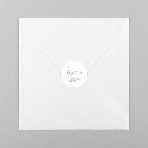 Stickers pour enveloppes baptême Douce colombe bleu - Vue 2