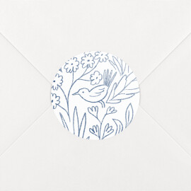 Stickers pour enveloppes naissance Dans mon jardin bleu