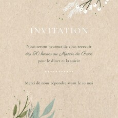 Carton d'invitation mariage Gaieté beige