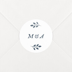 Stickers pour enveloppes mariage Signature végétale Bleu