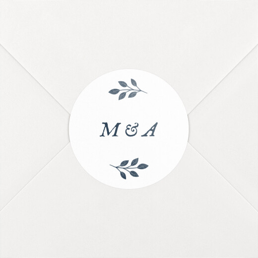 Stickers pour enveloppes mariage Signature végétale Bleu - Vue 1