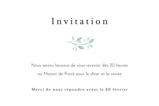 Carton d'invitation mariage Ronde aquarellée (Paysage) Blanc - Recto