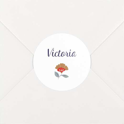 Stickers pour enveloppes naissance Flora Nuit - Vue 1