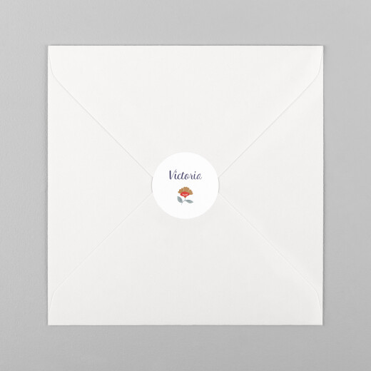 Stickers pour enveloppes naissance Flora Nuit - Vue 2