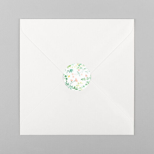 Stickers pour enveloppes naissance Cadre fleuri Rose - Vue 2