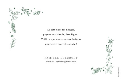 Carte de voeux Ornement festif (2 photos) Vert - Verso