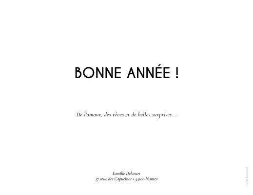 Carte de voeux Bonjour Georges Blanc - Verso