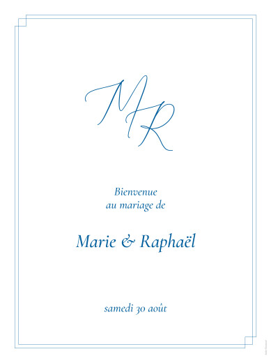 Panneau mariage Élégance Bleu - Recto