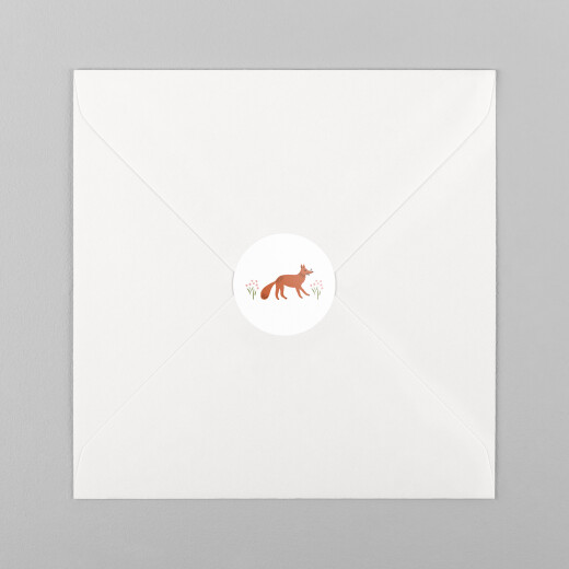 Stickers pour enveloppes naissance Liberty renard ocre - Vue 2