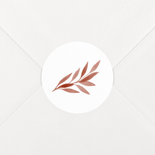 Stickers pour enveloppes vœux Feuille aquarelle Rouge - Vue 1