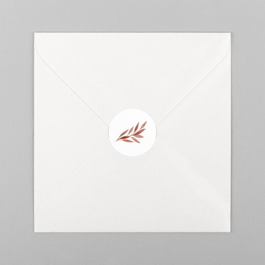 Stickers pour enveloppes vœux Feuille aquarelle Rouge - Vue 2