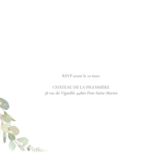 Faire-part de mariage Brins d'eucalyptus (couronne) blanc - Page 2
