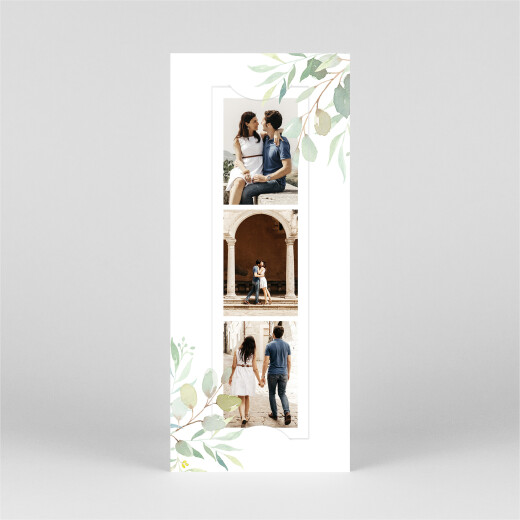 Faire-part de mariage Bouquet champêtre (marque page) vert - Vue 2