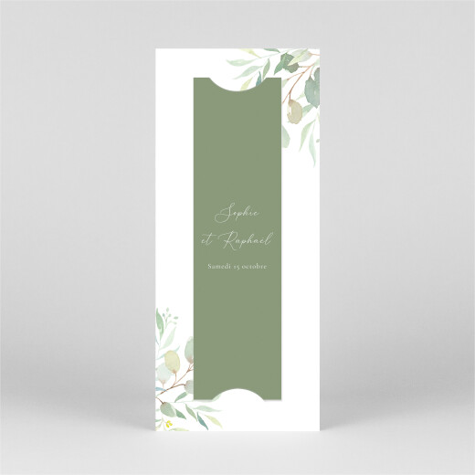 Faire-part de mariage Bouquet champêtre (marque page) vert - Vue 3