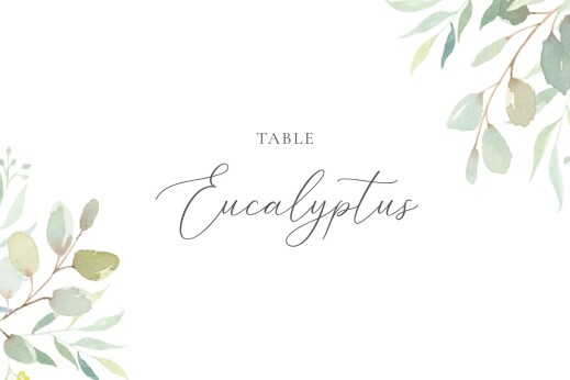 Marque-table mariage Bouquet champêtre vert - Recto
