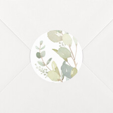 Stickers pour enveloppes mariage Brins d'eucalyptus blanc