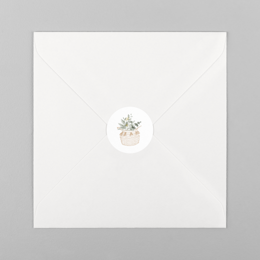 Stickers pour enveloppes naissance Berceau fleuri 4 - Vue 2