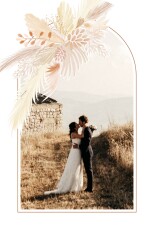 Carte de remerciement mariage Bouquet bohème blanc