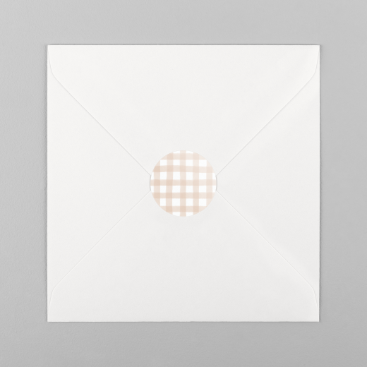 Stickers pour enveloppes naissance Joli vichy beige - Vue 2