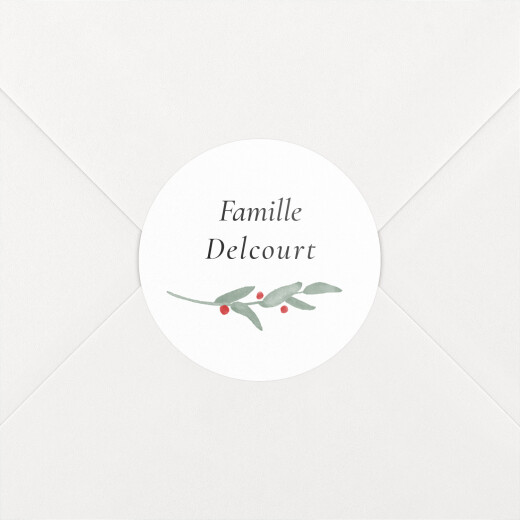 Stickers pour enveloppes vœux Couronne d'eucalyptus Blanc - Vue 1